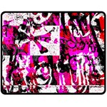 Pink Checker Graffiti Double Sided Fleece Blanket (Medium)