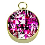 Pink Checker Graffiti Gold Compass