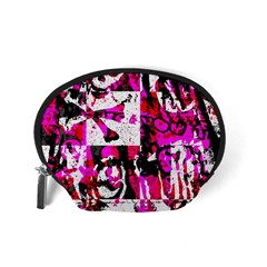 Pink Checker Graffiti Accessory Pouch (Small) from ArtsNow.com Back