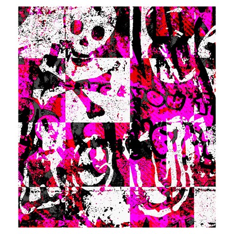 Pink Checker Graffiti Drawstring Pouch (Medium) from ArtsNow.com Front