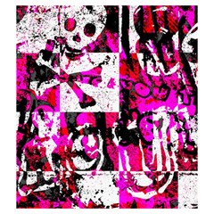 Pink Checker Graffiti Drawstring Pouch (Medium) from ArtsNow.com Back