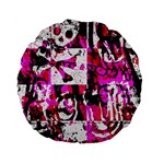 Pink Checker Graffiti Standard 15  Premium Flano Round Cushion 