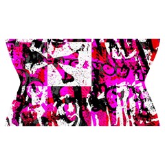 Pink Checker Graffiti Yoga Cropped Leggings from ArtsNow.com Waistband Front