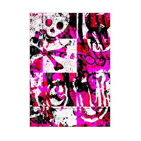 Pink Checker Graffiti Small Tapestry from ArtsNow.com Front