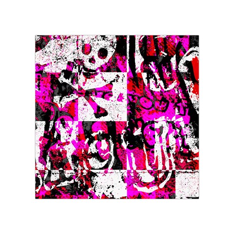 Pink Checker Graffiti Square Tapestry (Small) from ArtsNow.com Front