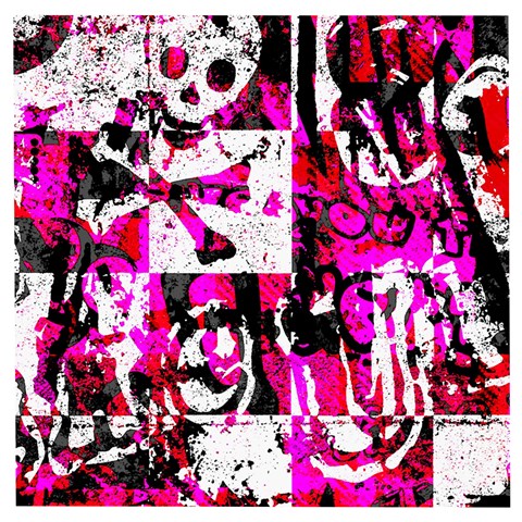 Pink Checker Graffiti Wooden Puzzle Square from ArtsNow.com Front