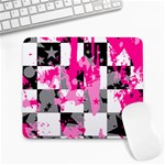 Pink Star Splatter Large Mousepad