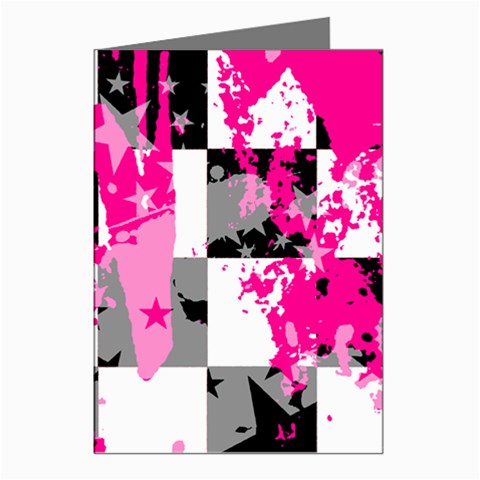 Pink Star Splatter Greeting Cards (Pkg of 8) from ArtsNow.com Left