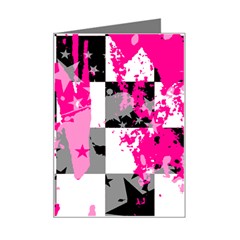 Pink Star Splatter Mini Greeting Card from ArtsNow.com Left