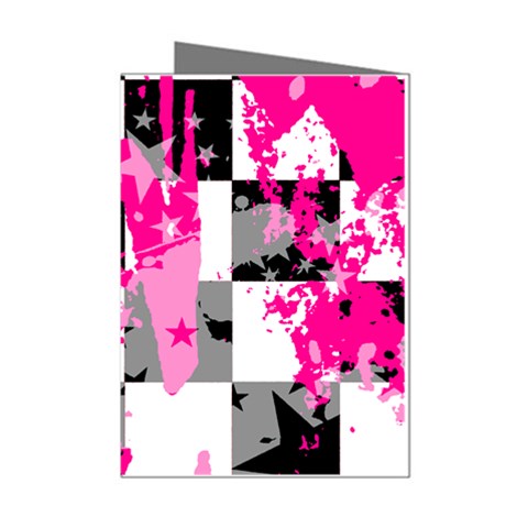Pink Star Splatter Mini Greeting Cards (Pkg of 8) from ArtsNow.com Left