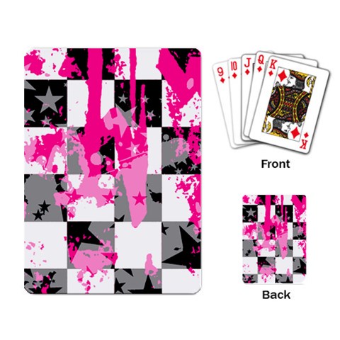 Pink Star Splatter Playing Cards Single Design (Rectangle) from ArtsNow.com Back