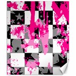 Pink Star Splatter Canvas 8  x 10 