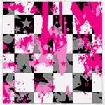 Pink Star Splatter Canvas 12  x 12 