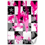 Pink Star Splatter Canvas 12  x 18 