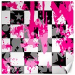 Pink Star Splatter Canvas 20  x 20 