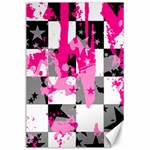 Pink Star Splatter Canvas 24  x 36 