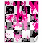 Pink Star Splatter Canvas 11  x 14 