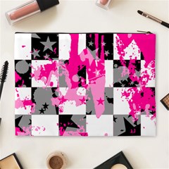 Pink Star Splatter Cosmetic Bag (XL) from ArtsNow.com Back