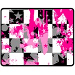 Pink Star Splatter Fleece Blanket (Medium)