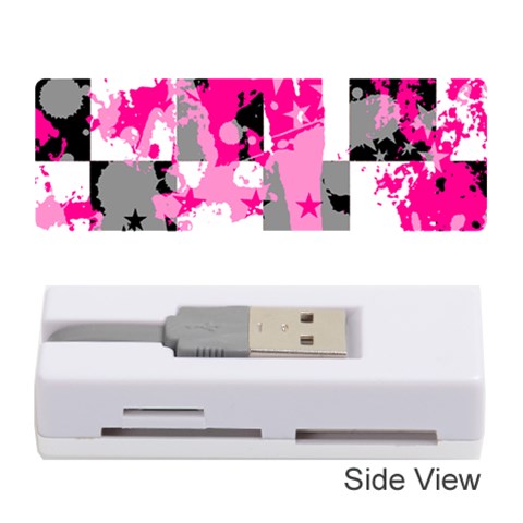 Pink Star Splatter Memory Card Reader (Stick) from ArtsNow.com Front