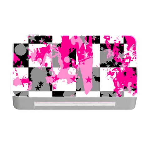 Pink Star Splatter Memory Card Reader with CF from ArtsNow.com Front
