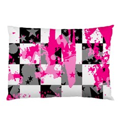 Pink Star Splatter Pillow Case (Two Sides) from ArtsNow.com Front