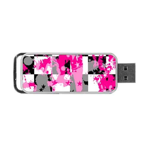 Pink Star Splatter Portable USB Flash (Two Sides) from ArtsNow.com Front