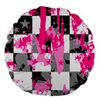 Pink Star Splatter Large 18  Premium Round Cushion 