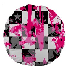 Pink Star Splatter Large 18  Premium Round Cushion  from ArtsNow.com Back