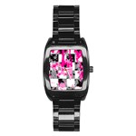 Pink Star Splatter Stainless Steel Barrel Watch