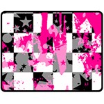 Pink Star Splatter Double Sided Fleece Blanket (Medium)