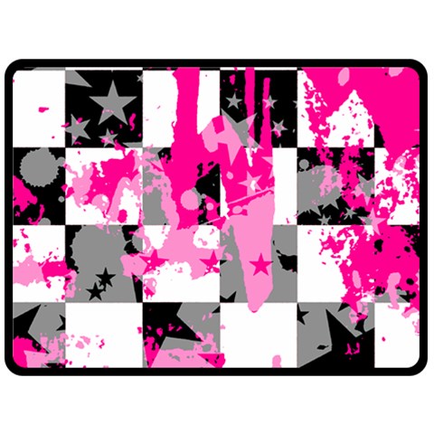 Pink Star Splatter Double Sided Fleece Blanket (Large) from ArtsNow.com 80 x60  Blanket Front