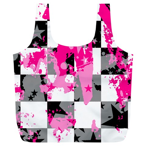 Pink Star Splatter Full Print Recycle Bag (XL) from ArtsNow.com Front