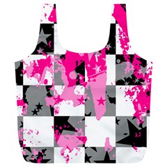 Pink Star Splatter Full Print Recycle Bag (XL) from ArtsNow.com Front