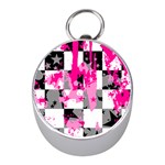 Pink Star Splatter Silver Compass (Mini)