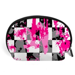 Pink Star Splatter Accessory Pouch (Large) from ArtsNow.com Front