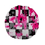 Pink Star Splatter Standard 15  Premium Flano Round Cushion 