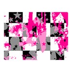 Pink Star Splatter Double Sided Flano Blanket (Mini)