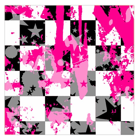 Pink Star Splatter Large Satin Scarf (Square) from ArtsNow.com Front