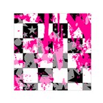 Pink Star Splatter Small Satin Scarf (Square)