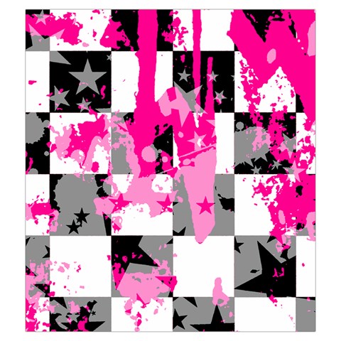 Pink Star Splatter Drawstring Pouch (XXL) from ArtsNow.com Back