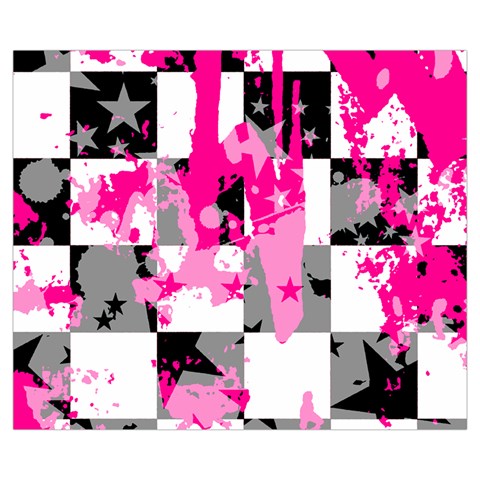 Pink Star Splatter Zipper Medium Tote Bag from ArtsNow.com Front
