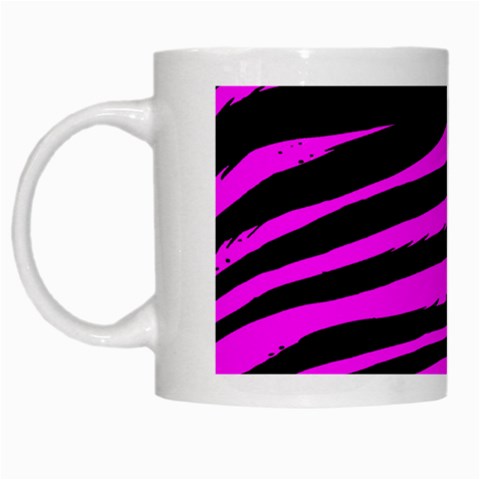 Pink Zebra White Mug from ArtsNow.com Left