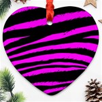 Pink Zebra Heart Ornament (Two Sides)