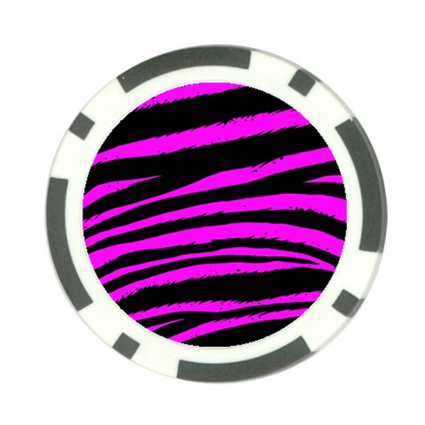 Pink Zebra Poker Chip Card Guard from ArtsNow.com Front