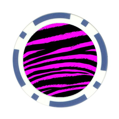 Pink Zebra Poker Chip Card Guard from ArtsNow.com Front