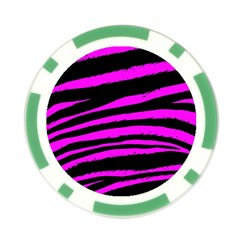 Pink Zebra Poker Chip Card Guard from ArtsNow.com Front