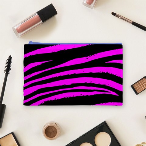 Pink Zebra Cosmetic Bag (Medium) from ArtsNow.com Front