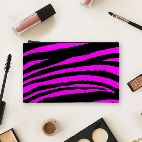 Pink Zebra Cosmetic Bag (Medium) from ArtsNow.com Front