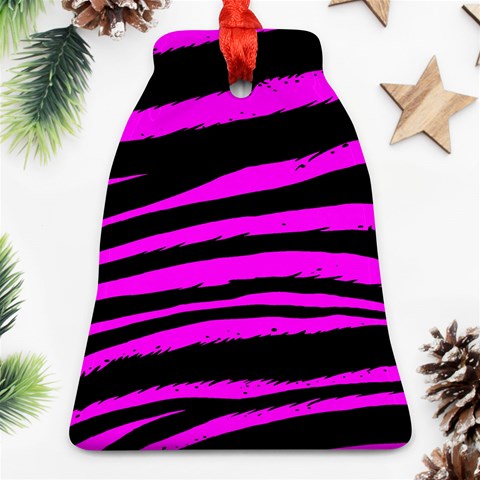 Pink Zebra Bell Ornament (Two Sides) from ArtsNow.com Front